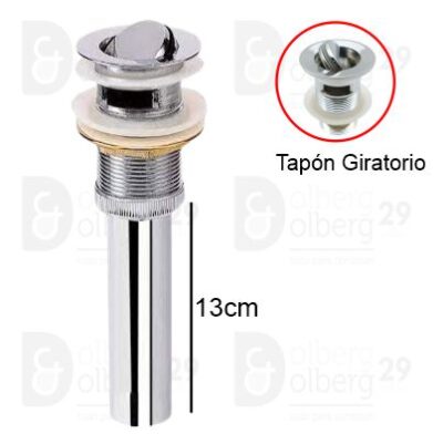 DESAGUE LAVABO TAPON GIRATORIO11/4" CR CON REBOSE