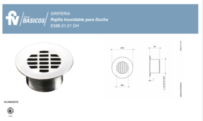 586.01.01 CR REJILLA INOX  DUCHA - Imagen 2