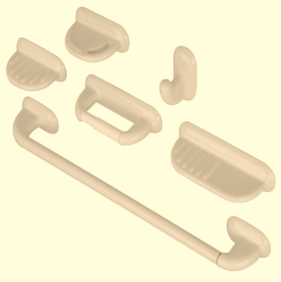 579.15 SUAVE JUEGO ACCESORIOS PORCELANA DURFIX FV