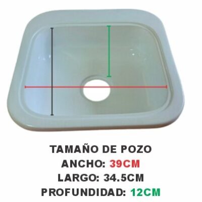 FREGADERO 48X48 TRIGO BLANCO FIRPLAK - Imagen 2